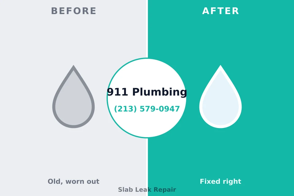 Before and after: plumbing repair Piney Point Village, TX